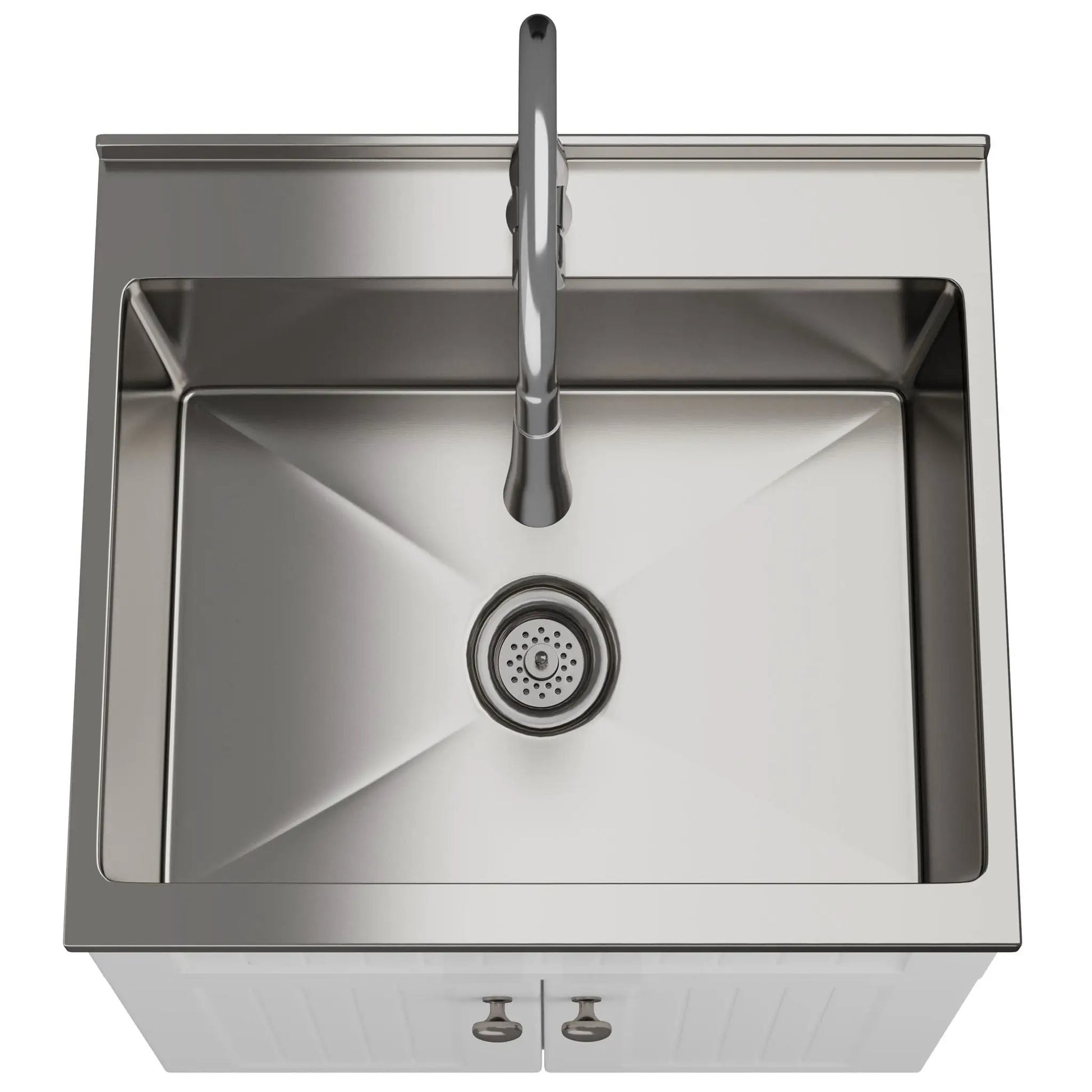 Beckham laundry cabinet vanity with stainless steel sink and chrome faucet by Unique Piece Furniture on Tampa Home & Garden Store