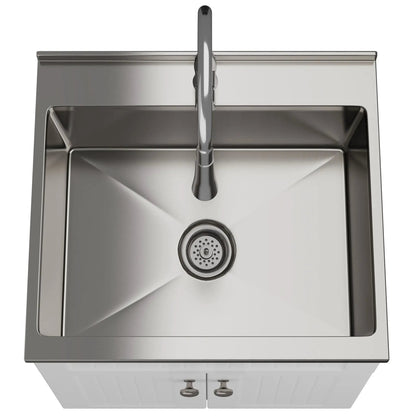 Beckham laundry cabinet vanity with stainless steel sink and chrome faucet by Unique Piece Furniture on Tampa Home & Garden Store