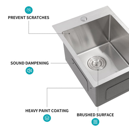 Topmount Brushed Stainless Steel Kitchen Sink