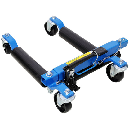 Hydraulic car wheel dolly set of 2 with foot pedal lift blue/black 1500lb capacity HouseOfZazla on Tampa Home & Garden Store