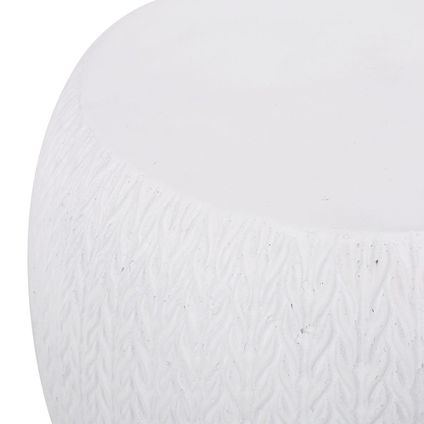 Antique White Concrete Side Table For Patio