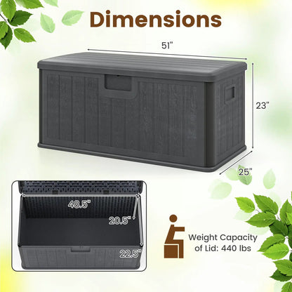 100 Gallon Large Deck Box With Lockable Lid