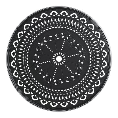 Ø39.37-inch Cast Aluminum Patio Dining Table With Black Frame and Umbrella Hole - Tampa Home & Garden Store
