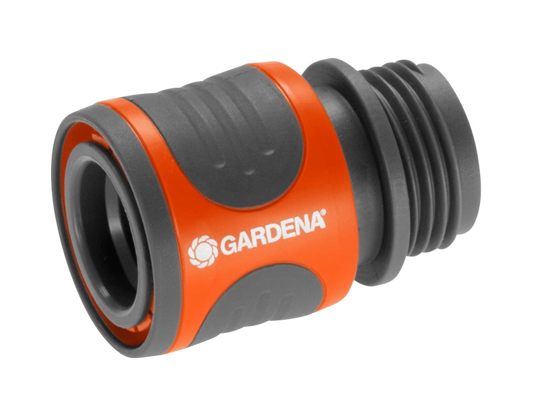Gardena Hose Quick Connect coupler in gray and orange for garden hose on Tampa Home & Garden Store
