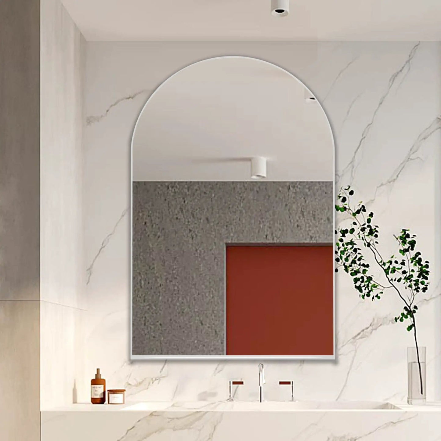 Arched Recessed Medicine Cabinet with Mirror