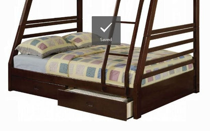 Jason Bunk Bed With Storage in dark wood, twin bunk with under-bed drawers by HouseOfZazla on Tampa Home & Garden Store