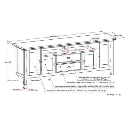 Redmond Handcrafted TV Media Stand With Storage