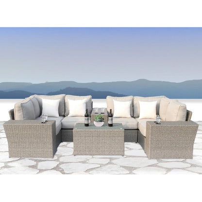 Outdoor Wicker Sectional and Thick Cushions