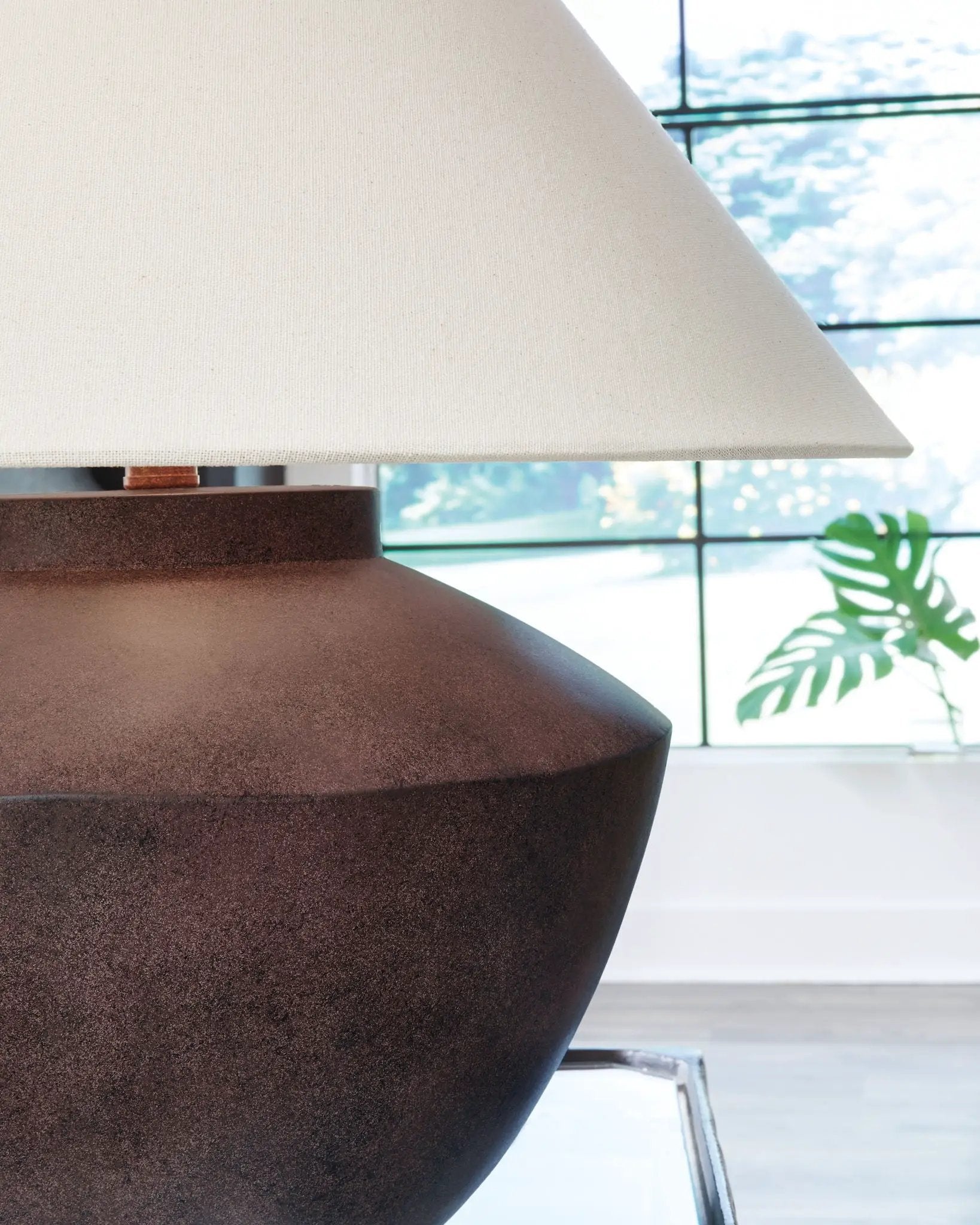 Honsworth Poly Table Lamp antique brown with beige shade by Unique Piece Furniture on Tampa Home & Garden Store
