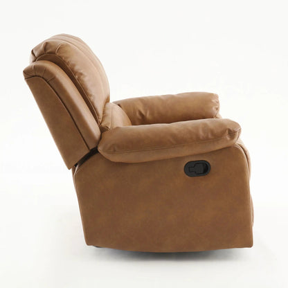 Charlotte glider recliner in tan leather with plush arms, classic style Unique Piece Furniture on Tampa Home & Garden Store
