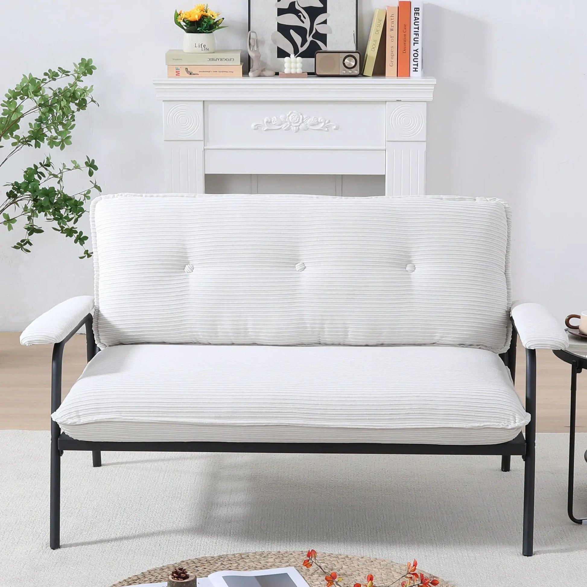 Modern metal-frame stationary sofa with sponge cushions in gray fabric Unique Piece Furniture on Tampa Home & Garden Store
