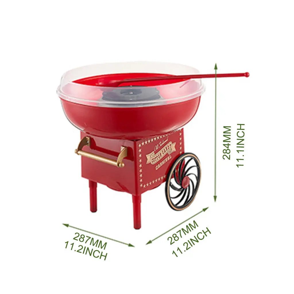 Cotton candy machine red FLIPSTYLEZLLC with clear lid and candy stick on Tampa Home & Garden Store