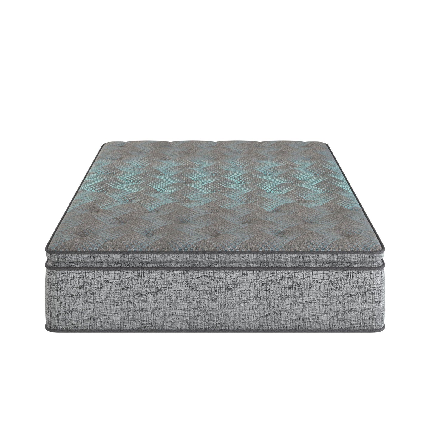 Comfort Care 10in Hybrid Euro Top Mattress Plush Comfort, grey textured cover on Tampa Home & Garden Store