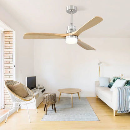 Indoor Ceiling Fan with Dimmable LED Light Remote