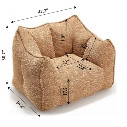 Comfortable Chenille Arm Chair by HouseOfZazla with highly resilient foam, beige upholstery on Tampa Home & Garden Store