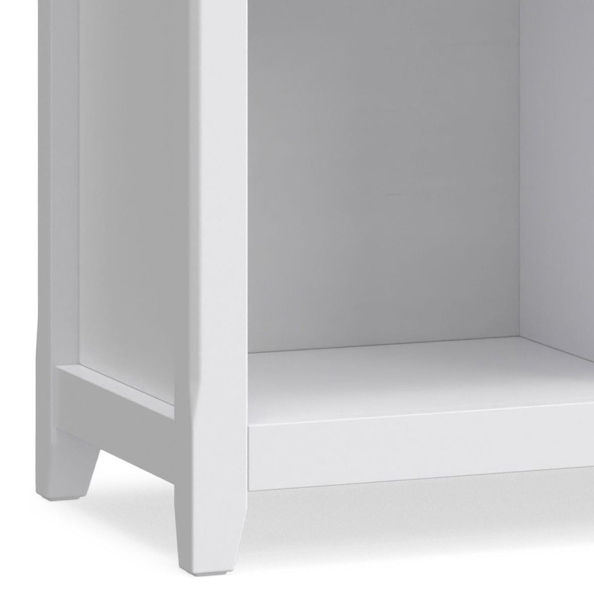 Amherst Cube Storage Bookcase and Large Cubbies white finish with cubbies and bottom drawer on Tampa Home & Garden Store