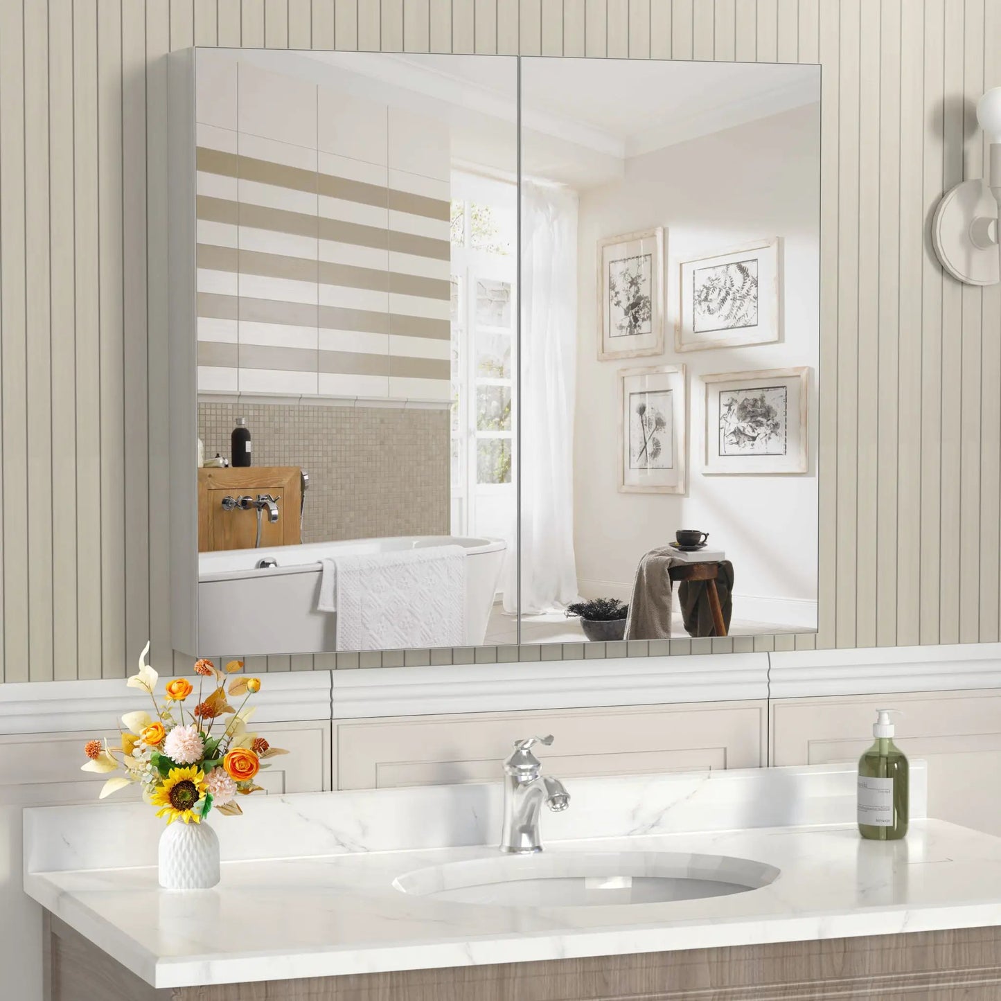Medicine Cabinet Wall Mounted Mirror with Storage