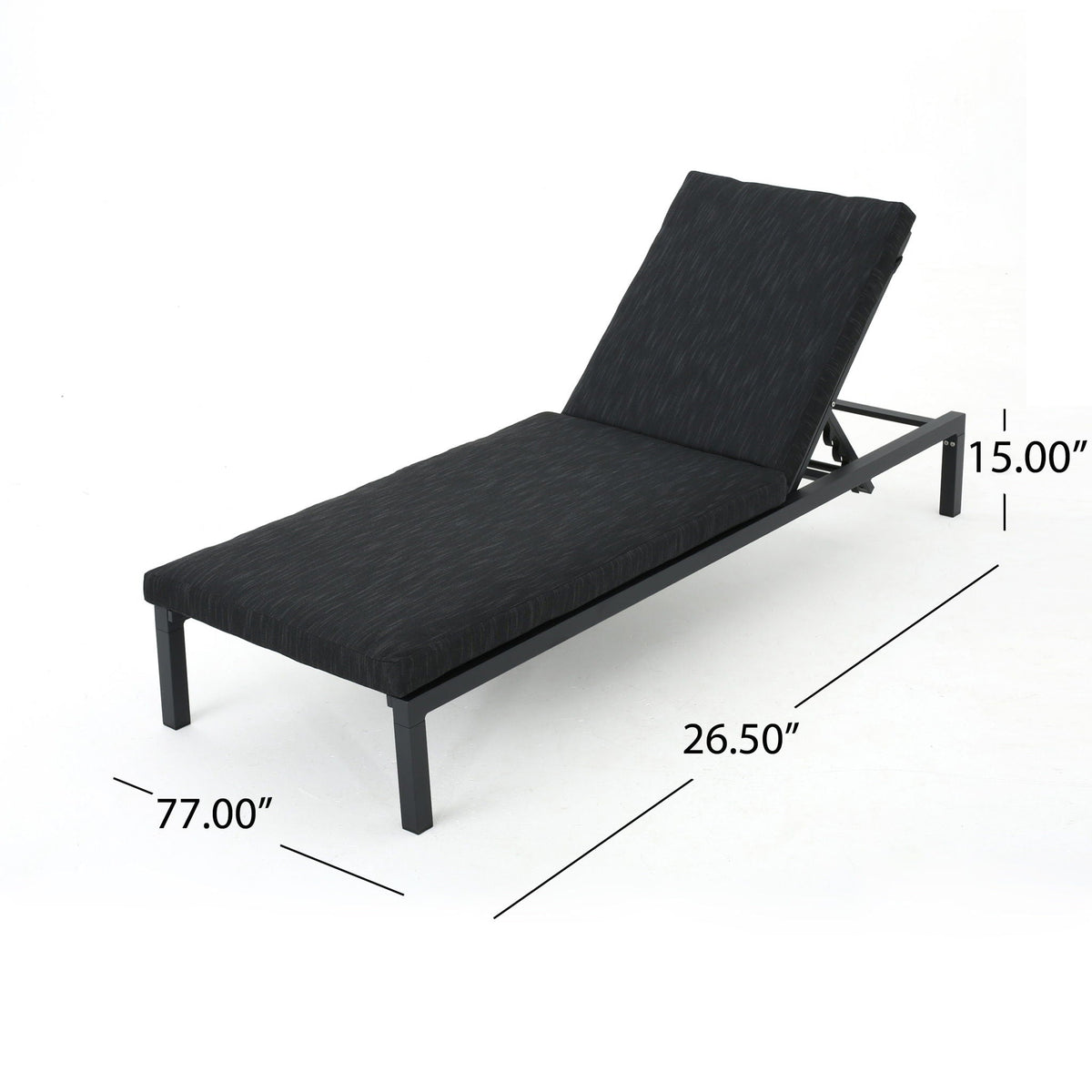 Modern chaise lounge with water-resistant cushions in dark gray, HouseOfZazla on Tampa Home & Garden Store