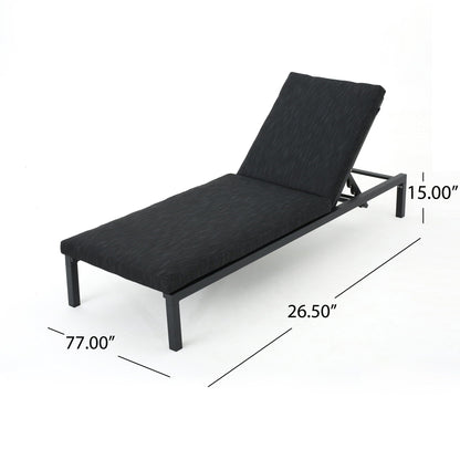 Modern chaise lounge with water-resistant cushions in dark gray, HouseOfZazla on Tampa Home & Garden Store