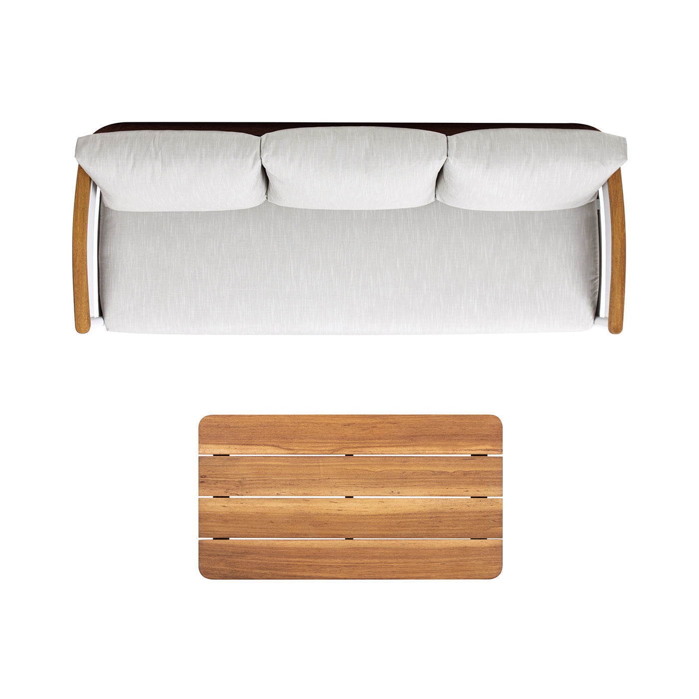 Rhodes 2pc Teak and Aluminum Outdoor Sofa Set