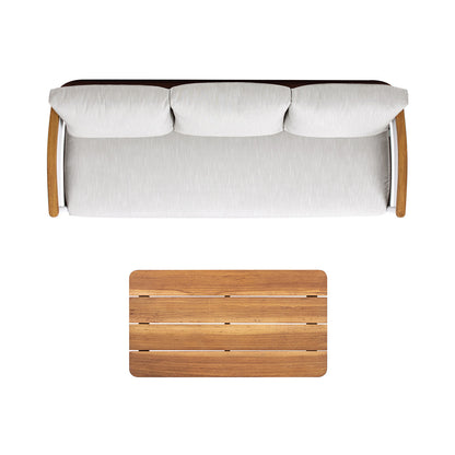 Rhodes 2pc Teak and Aluminum Outdoor Sofa Set