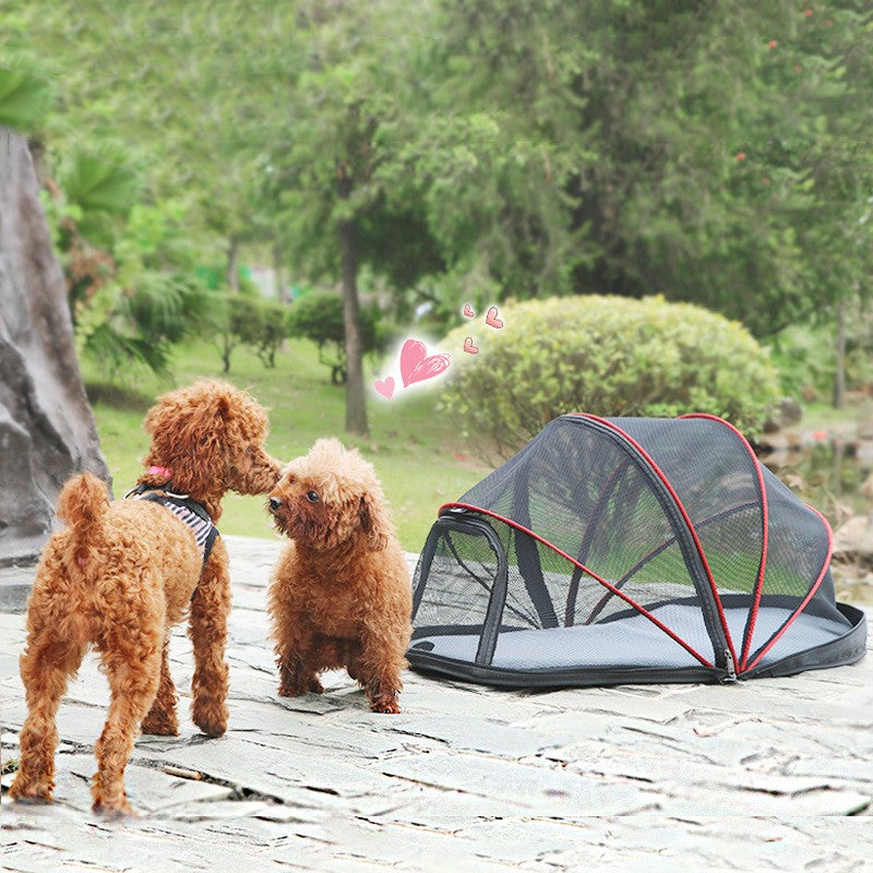 Pet Folding Tent Travel Camping Portable by Sell My Stuff; black mesh tent with red frame on Tampa Home & Garden Store