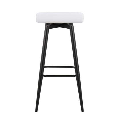 White bar stool by HouseOfZazla with black metal base and footrest on Tampa Home & Garden Store