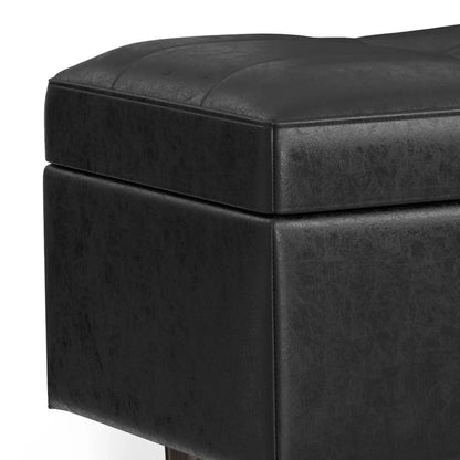 Shay Storage Ottoman in black faux leather, mid-century style by Unique Piece Furniture, Tampa on Tampa Home & Garden Store