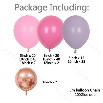 Stevvex 183Pcs Hot pink and baby pink 4D balloons set with assorted sizes on Tampa Home & Garden Store