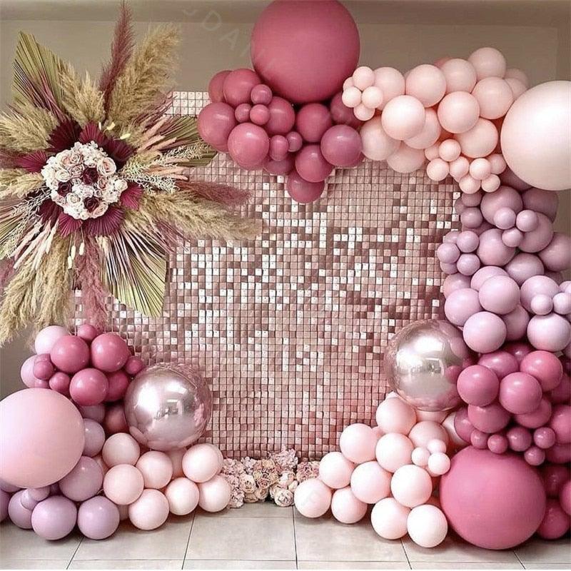 Balloons 183Pcs 4D retro hot pink baby pink set by Stevvex for party decoration on Tampa Home & Garden Store