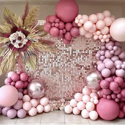 Balloons 183Pcs 4D retro hot pink baby pink set by Stevvex for party decoration on Tampa Home & Garden Store