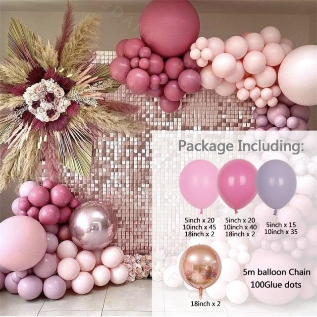Stevvex 183Pcs retro pink 4D balloons set for baby showers and birthdays on Tampa Home & Garden Store