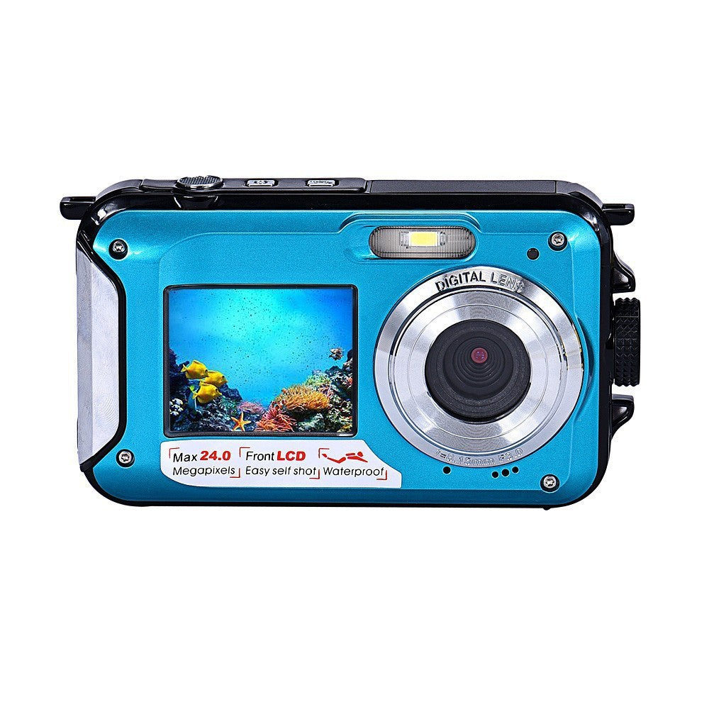 Dual-screen waterproof HD digital camera blue by Sell My Stuff with front LCD display on Tampa Home & Garden Store