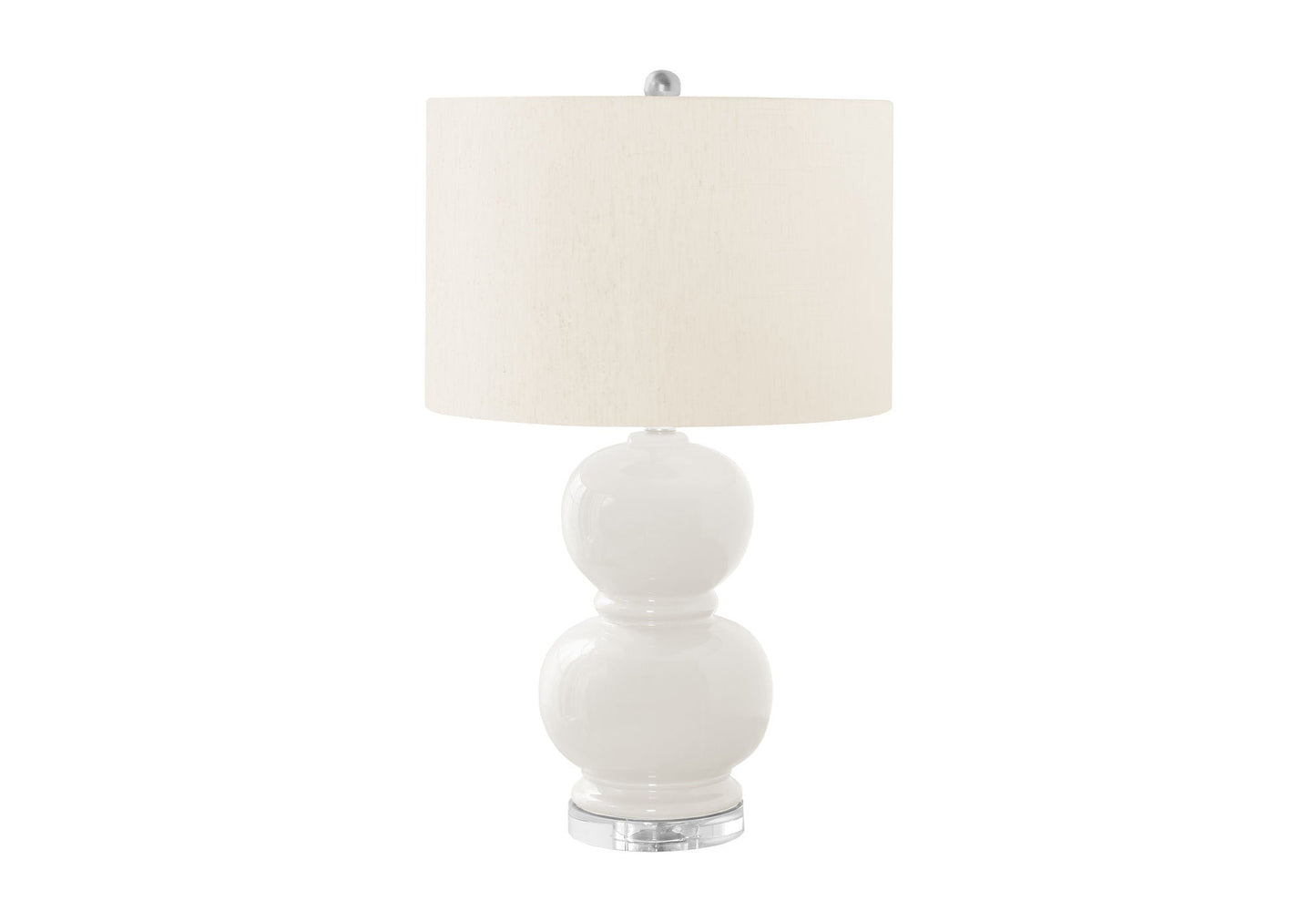 Contemporary ceramic table lamp cream shade with glossy white base HouseOfZazla on Tampa Home & Garden Store