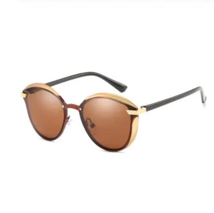 Metal polarized casual glasses by FLIPSTYLEZLLC with round brown lenses and black temples on Tampa Home & Garden Store
