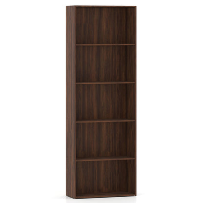 Estantería de almacenamiento de 5 estantes Mueble expositor moderno multifuncional-Negro
