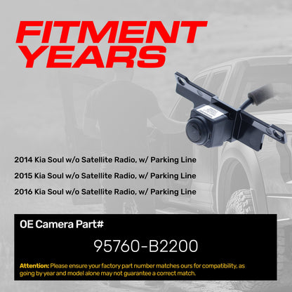 Kia Soul 2014-2016 backup camera 95760-B2200 w/o Sat Radio parking line black housing on Tampa Home & Garden Store