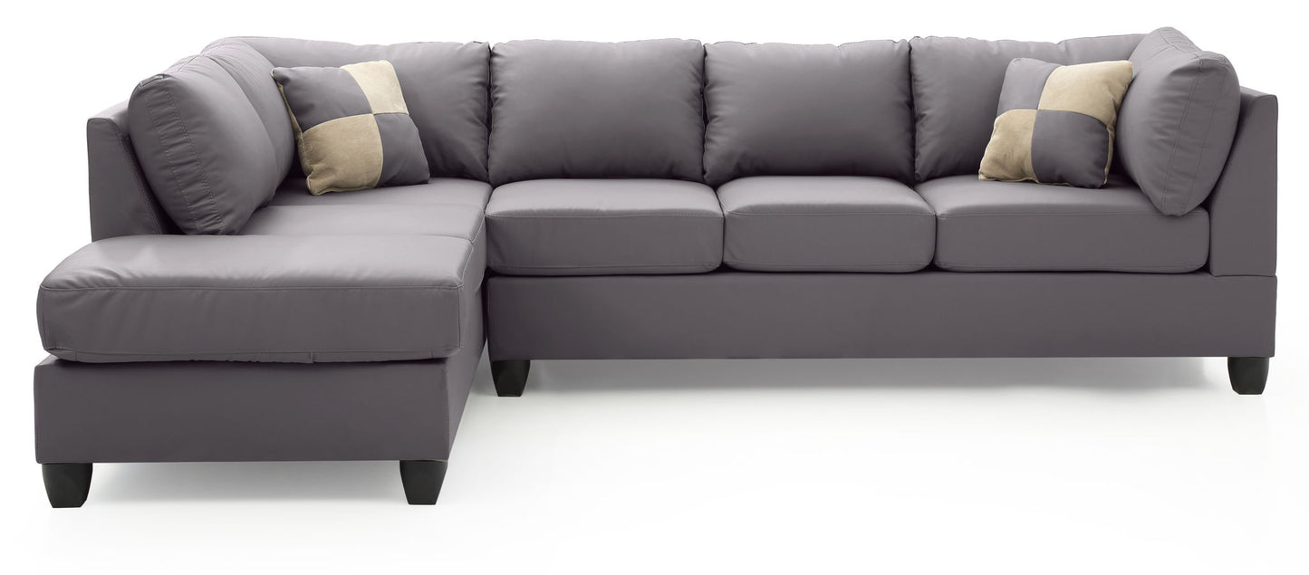 Malone Comfort Sectional gray fabric stationary sofa with left chaise HouseOfZazla on Tampa Home & Garden Store