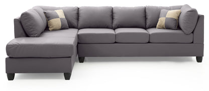 Malone Comfort Sectional gray fabric stationary sofa with left chaise HouseOfZazla on Tampa Home & Garden Store