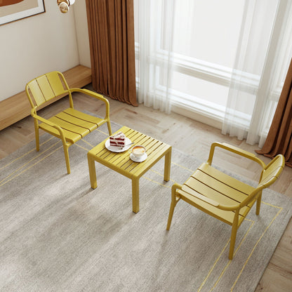 3-piece indoor/outdoor leisure table and chair set yellow metal HouseOfZazla on Tampa Home & Garden Store