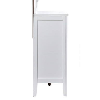 Spacious 6-drawer dresser with metal hardware set in white finish by HouseOfZazla on Tampa Home & Garden Store