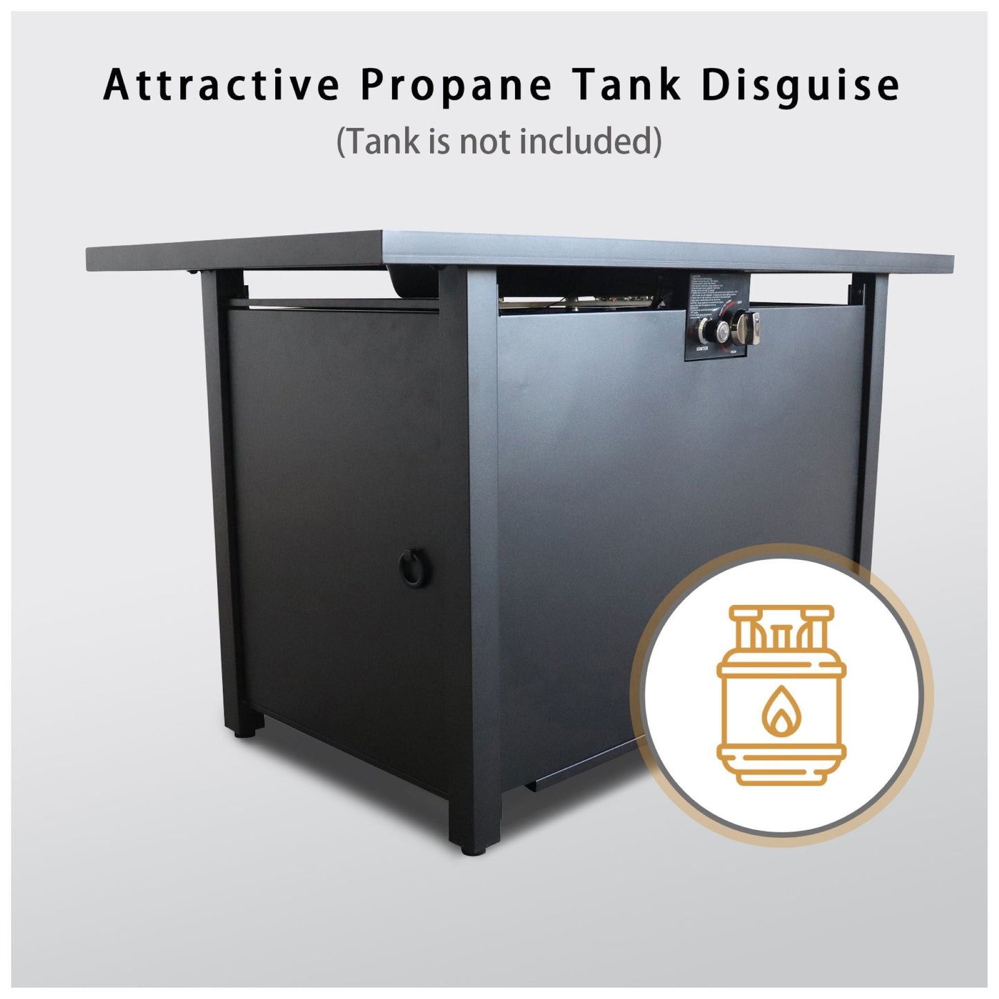 Modern Steel And Black Outdoor Fire Pit Table