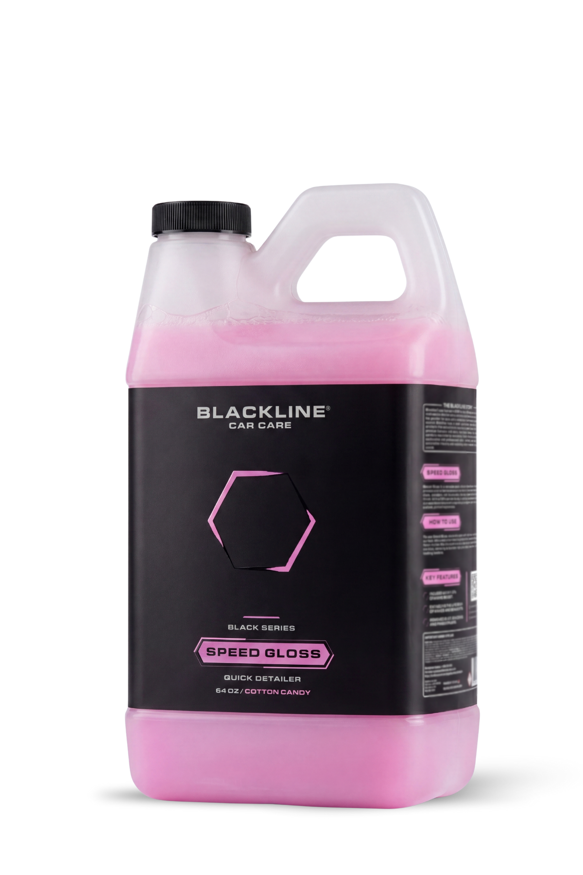 SPEED GLOSS Quick Detailer by BLACKLINE Car Care, pink cotton candy liquid in 64 oz jug on Tampa Home & Garden Store