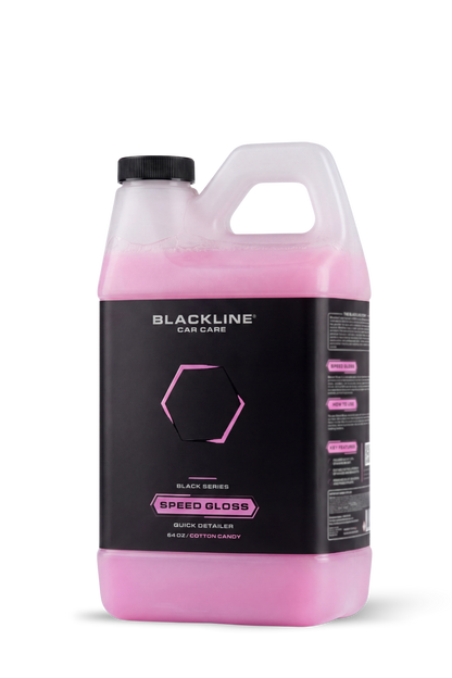 SPEED GLOSS Quick Detailer by BLACKLINE Car Care, pink cotton candy liquid in 64 oz jug on Tampa Home & Garden Store