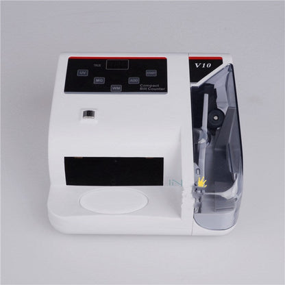 Portable currency counter with counterfeit detector, white unit, UpTrend Deals V10 model on Tampa Home & Garden Store