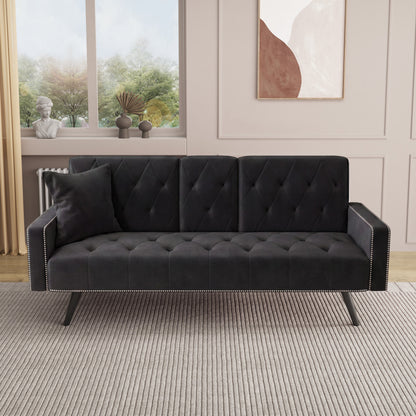 Stylish Velvet Sofa Bed and Nail Head Trim