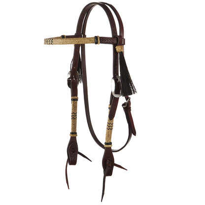 WD-NRSBH Natural Rawhide Browband Headstall Mayatex; browband and brown leather straps on Tampa Home & Garden Store