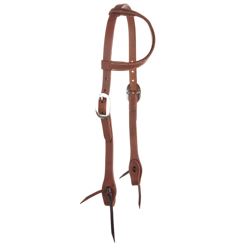 Headstall Mayatex WD-SEHO2 heavy oiled harness leather double buckle single-ear brown on Tampa Home & Garden Store