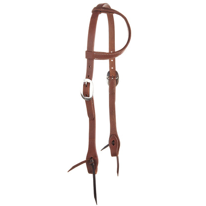 Headstall Mayatex WD-SEHO2 heavy oiled harness leather double buckle single-ear brown on Tampa Home & Garden Store