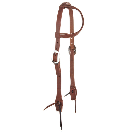Headstall Mayatex WD-SEHO2 heavy oiled harness leather double buckle single-ear brown on Tampa Home & Garden Store